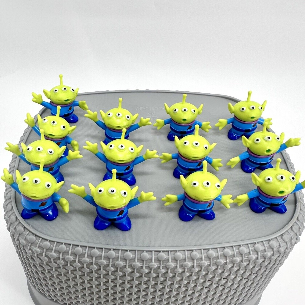 Disney Pixar Toy Story Alien 1.5" Figure Lot of 13 Cake Topper Space Green